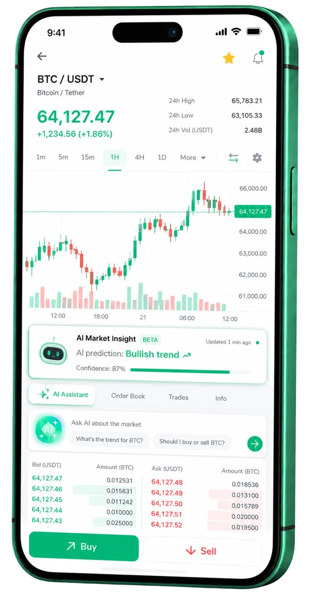 Finmorex Funnel mobile trading app running on a smartphone
